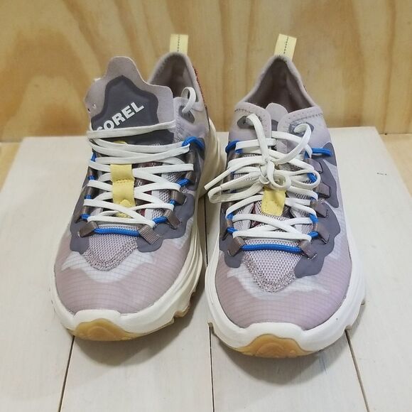 Sorel Kinetic breakthru lace up flaform sneakers in vapor chalk Wmn's sz 7 1/2 - Picture 2 of 9